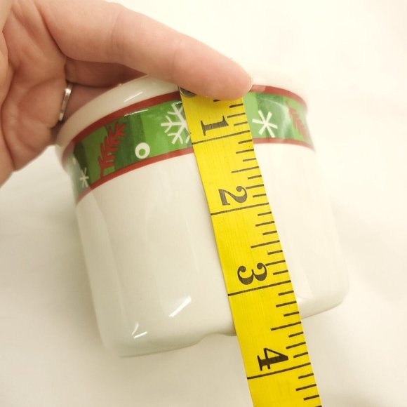 Longaberger White Snowflake Pottery Ceramic Christmas Holiday One Pint Crock - Picture 6 of 11
